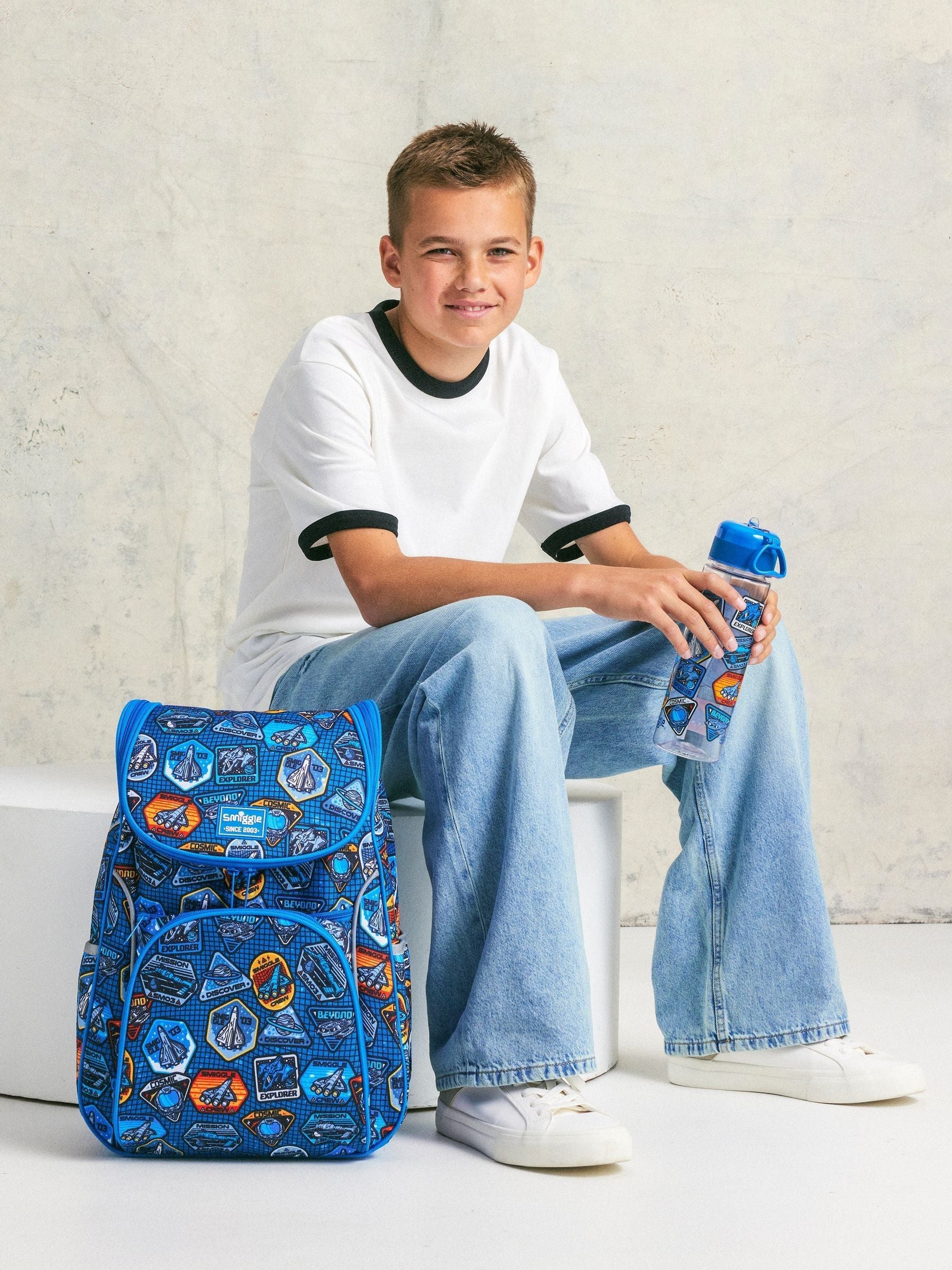 Smiggle Navy Blue Unreal Reflect Backpack image 1