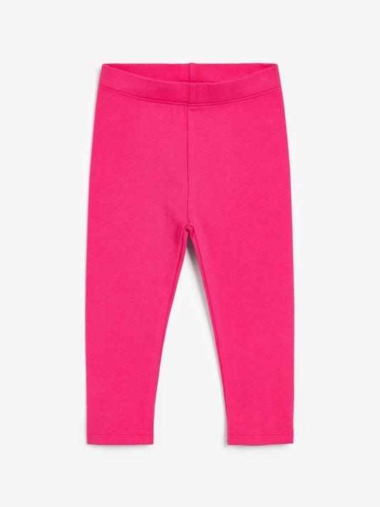 Bright Pink Plain Leggings (3mths-7yrs) image 1