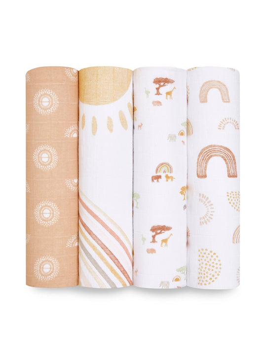 aden + anais Keep Rising Large Muslin Blankets 4 Pack image 1