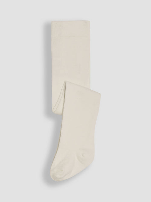 JoJo Maman Bébé Cream Cotton Rich Plain Tights image 1