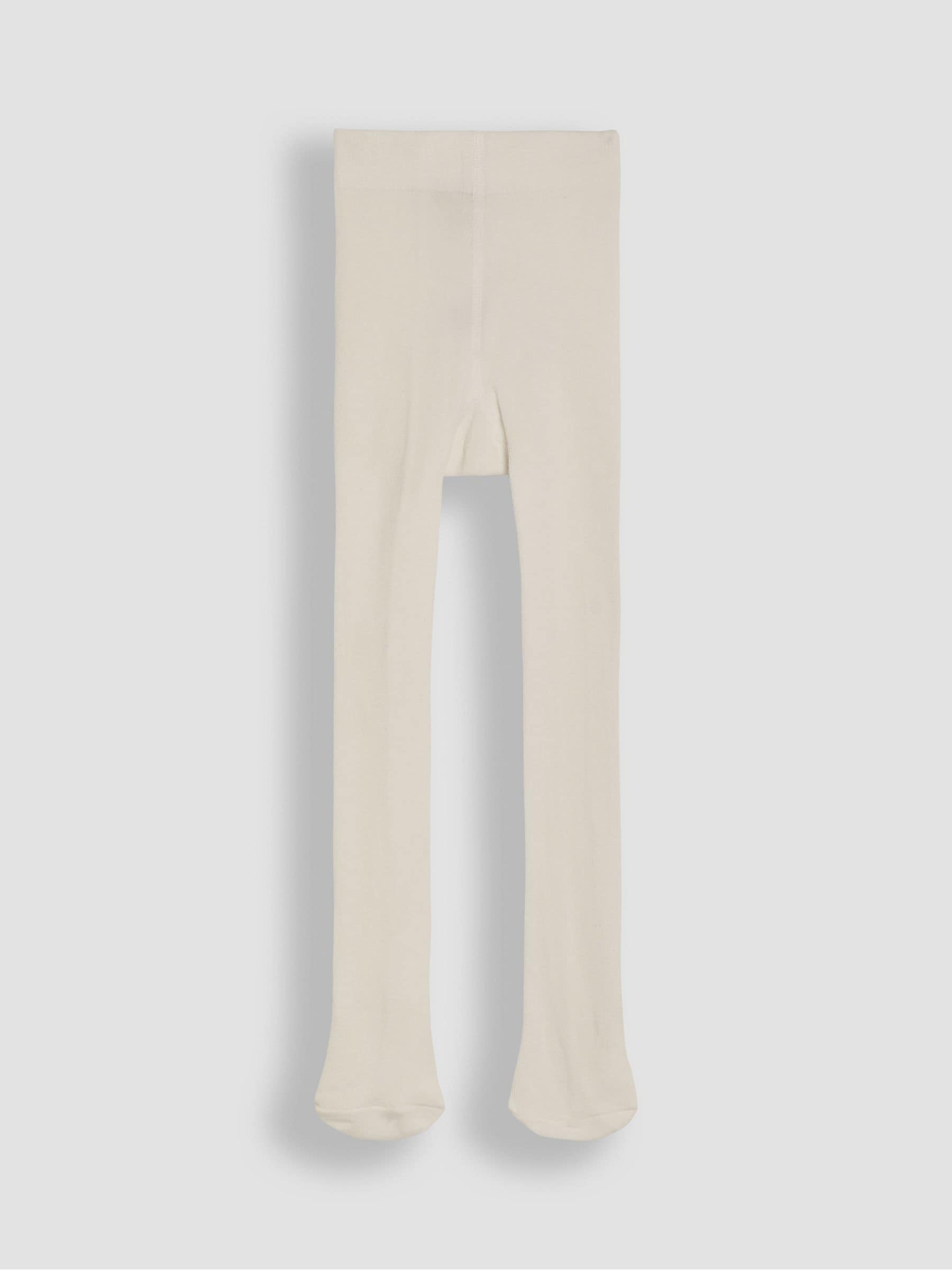 JoJo Maman Bébé Cream Cotton Rich Plain Tights image 2