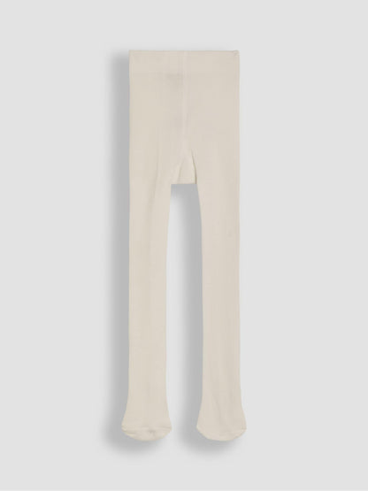 JoJo Maman Bébé Cream Cotton Rich Plain Tights image 2