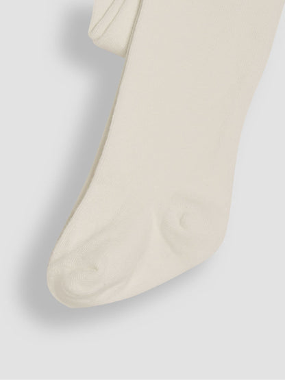 JoJo Maman Bébé Cream Cotton Rich Plain Tights image 3