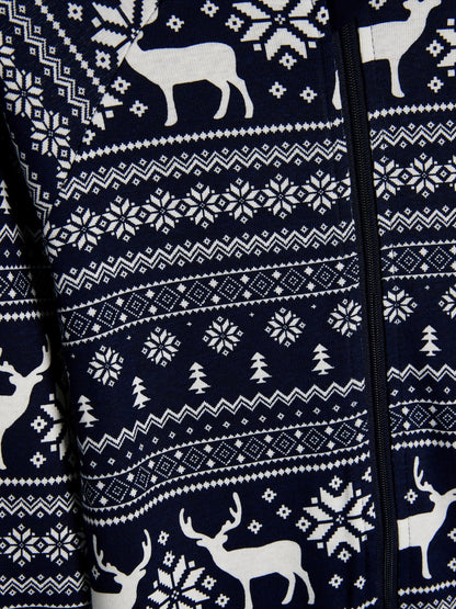 The Little Tailor Blue Reindeer Christmas Fairisle Pattern 100% Cotton All-In-One - image 10
