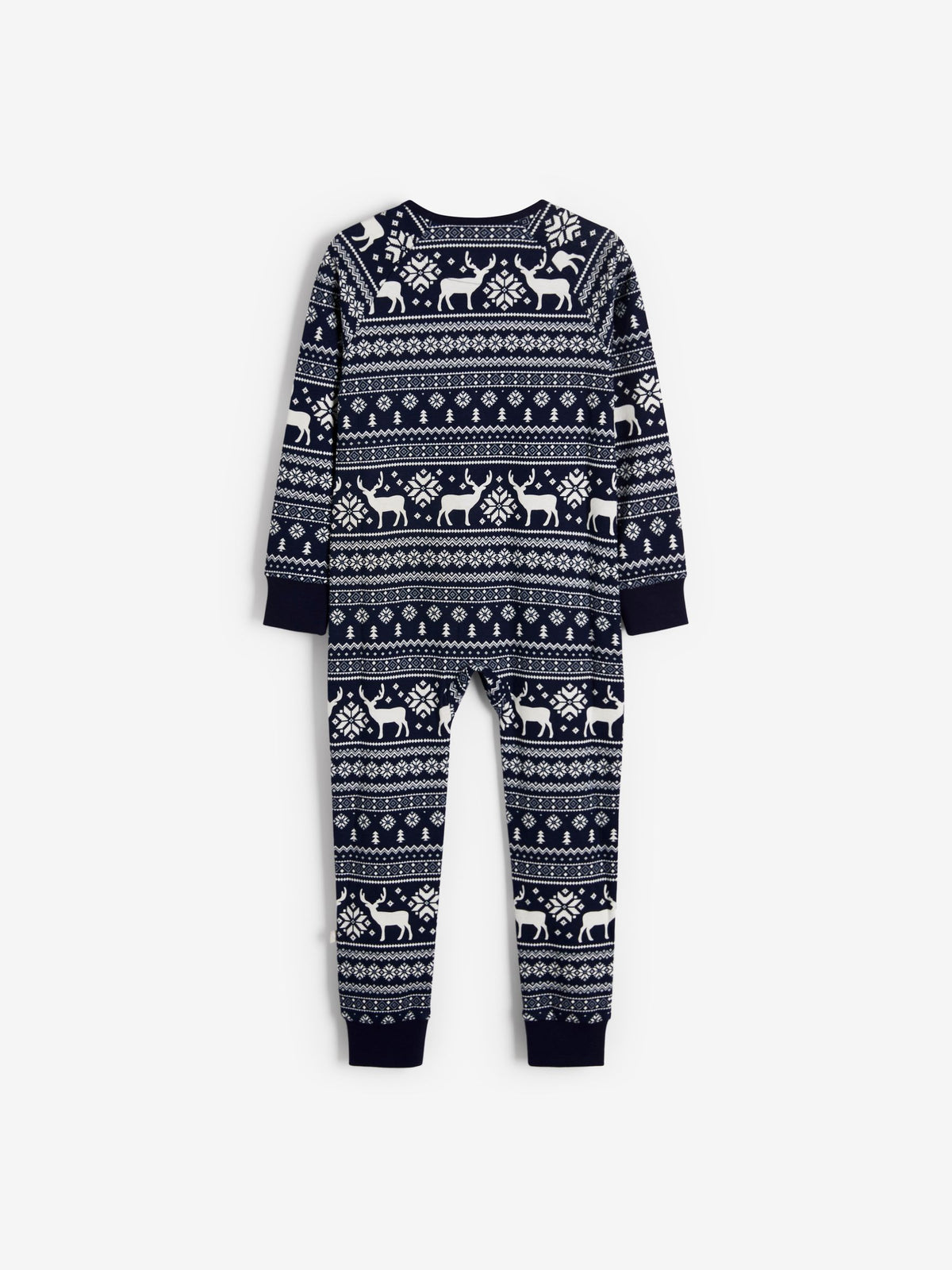 The Little Tailor Blue Reindeer Christmas Fairisle Pattern 100% Cotton All-In-One - image 9