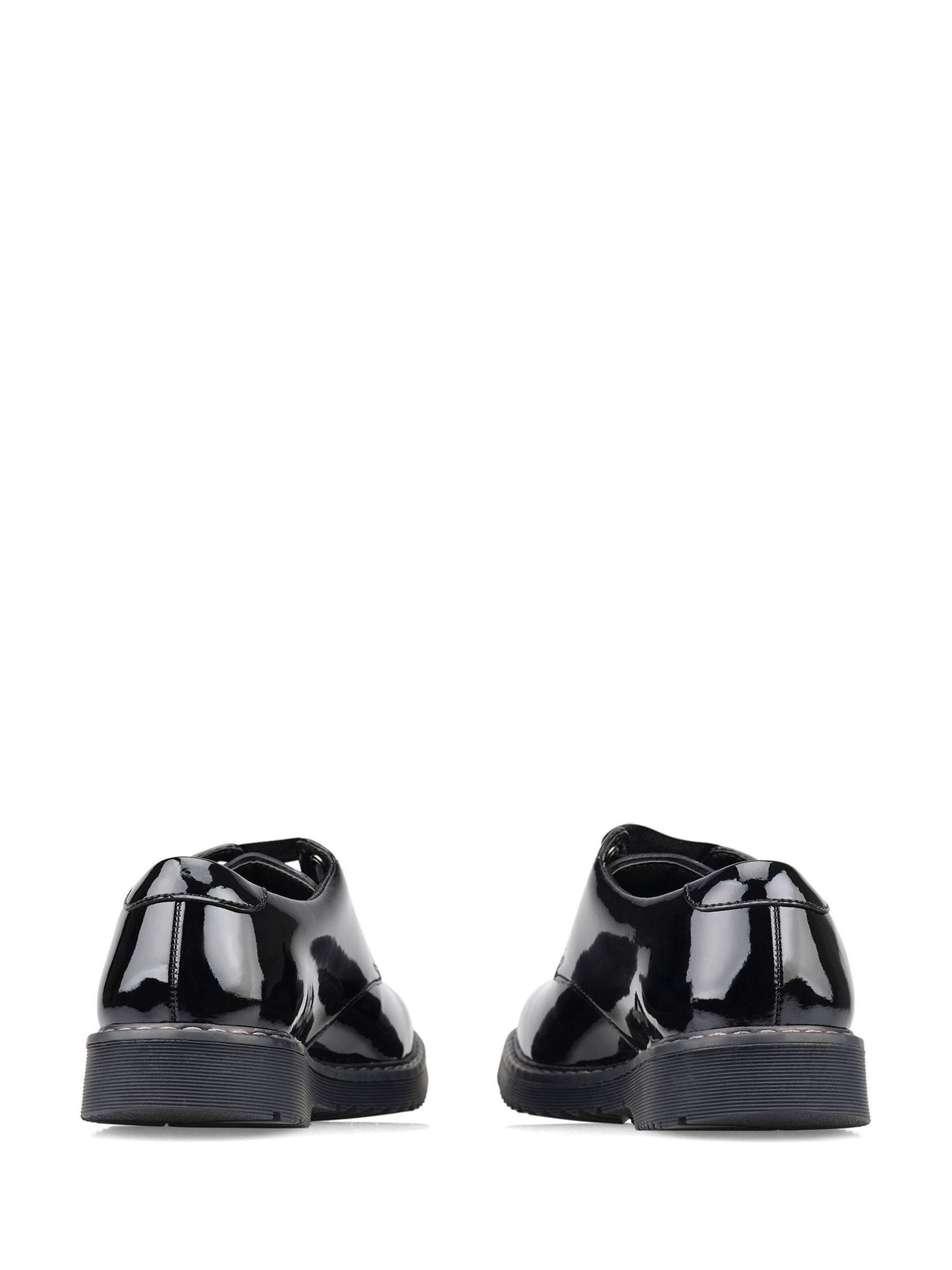 Start Rite Black Shiny Patent Standard Fit Closed Lace Up Stitch Down Chunky Soled School Shoes image 3