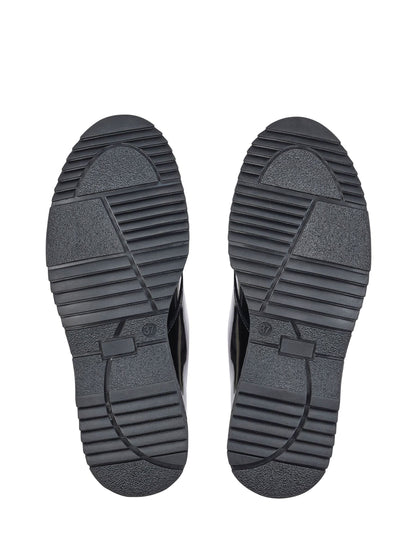 Start Rite Black Shiny Patent Standard Fit Closed Lace Up Stitch Down Chunky Soled School Shoes image 5