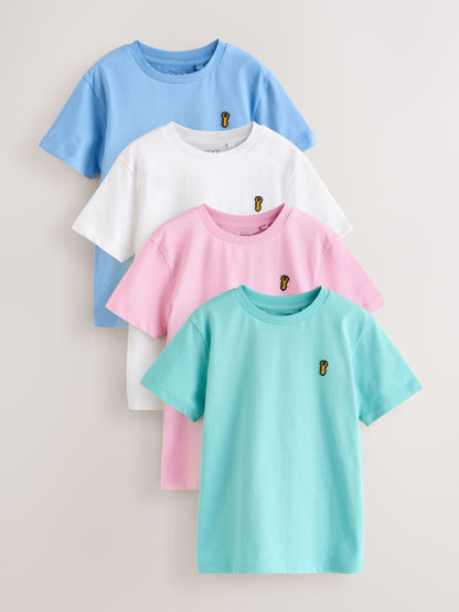 Dsiney Kidz - Pastels Short Sleeve Stag Embroidered T-Shirts 4 Pack (3-16yrs) image 1