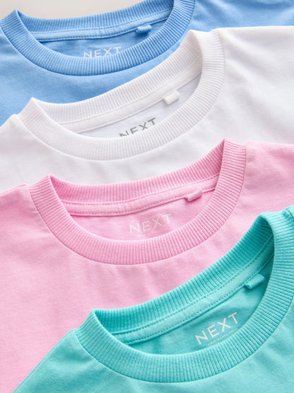 Dsiney Kidz - Pastels Short Sleeve Stag Embroidered T-Shirts 4 Pack (3-16yrs) image 8