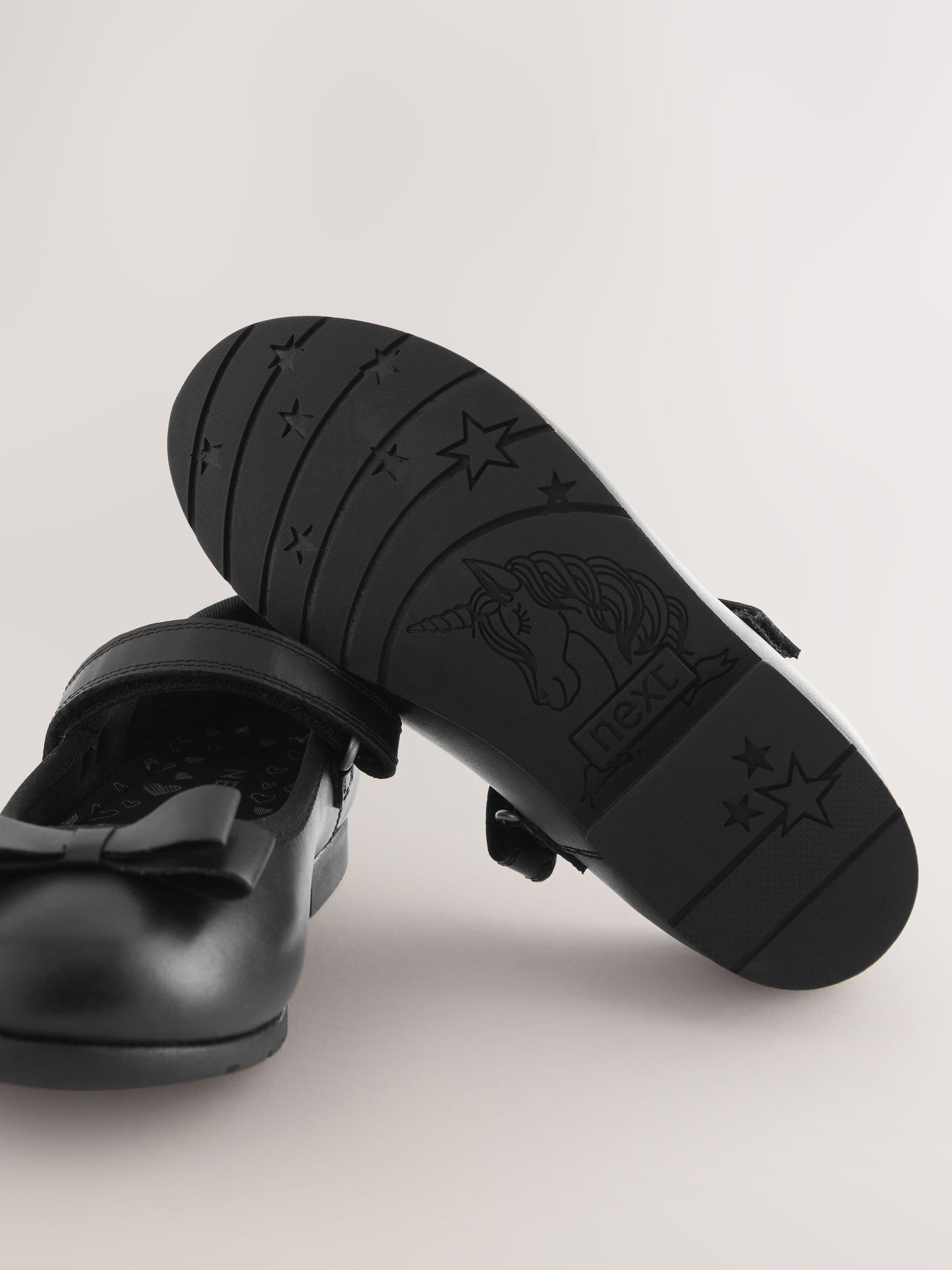Black Matt Wide Fit (G) School Leather Bow Mary Jane Shoes image 5