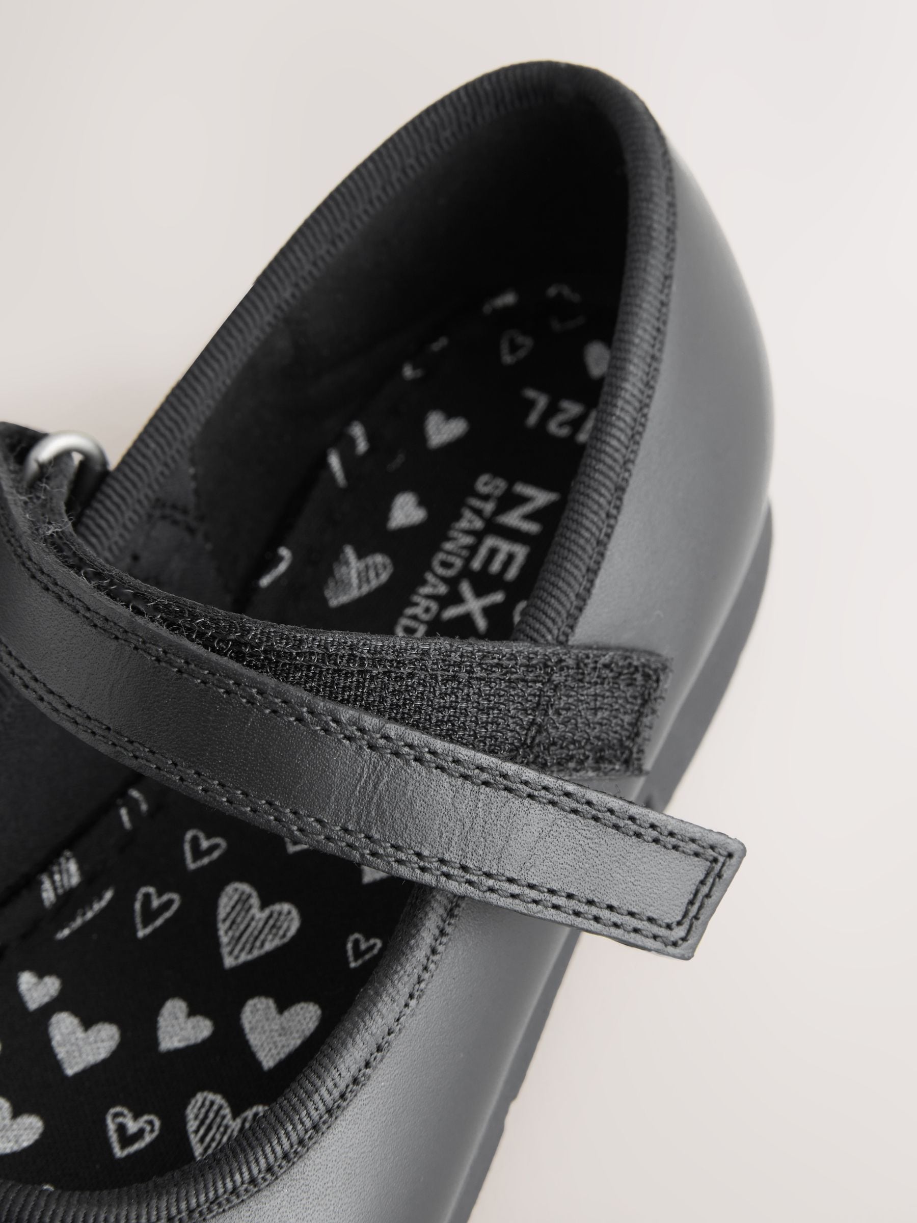 Black Matt Wide Fit (G) School Leather Bow Mary Jane Shoes image 9