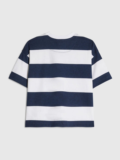 Dsiney Kidz - River Island Blue Oversized Striped Role Model T-Shirt image 2