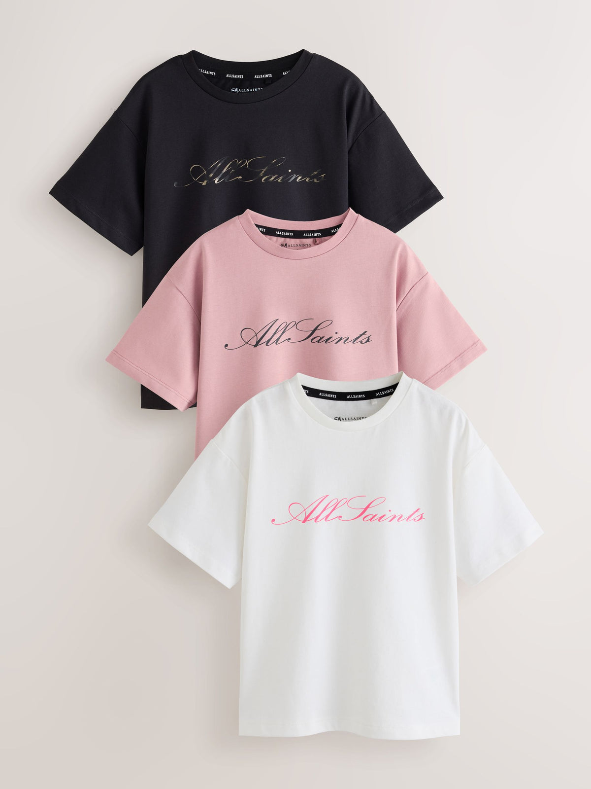 smALLSAINTS Pink/Black Script Logo T-Shirts 3 Pack - image 1