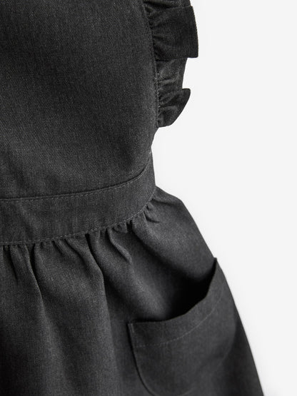Grey Ruffle Detail Pinafore School Dress (3-14yrs) image 7