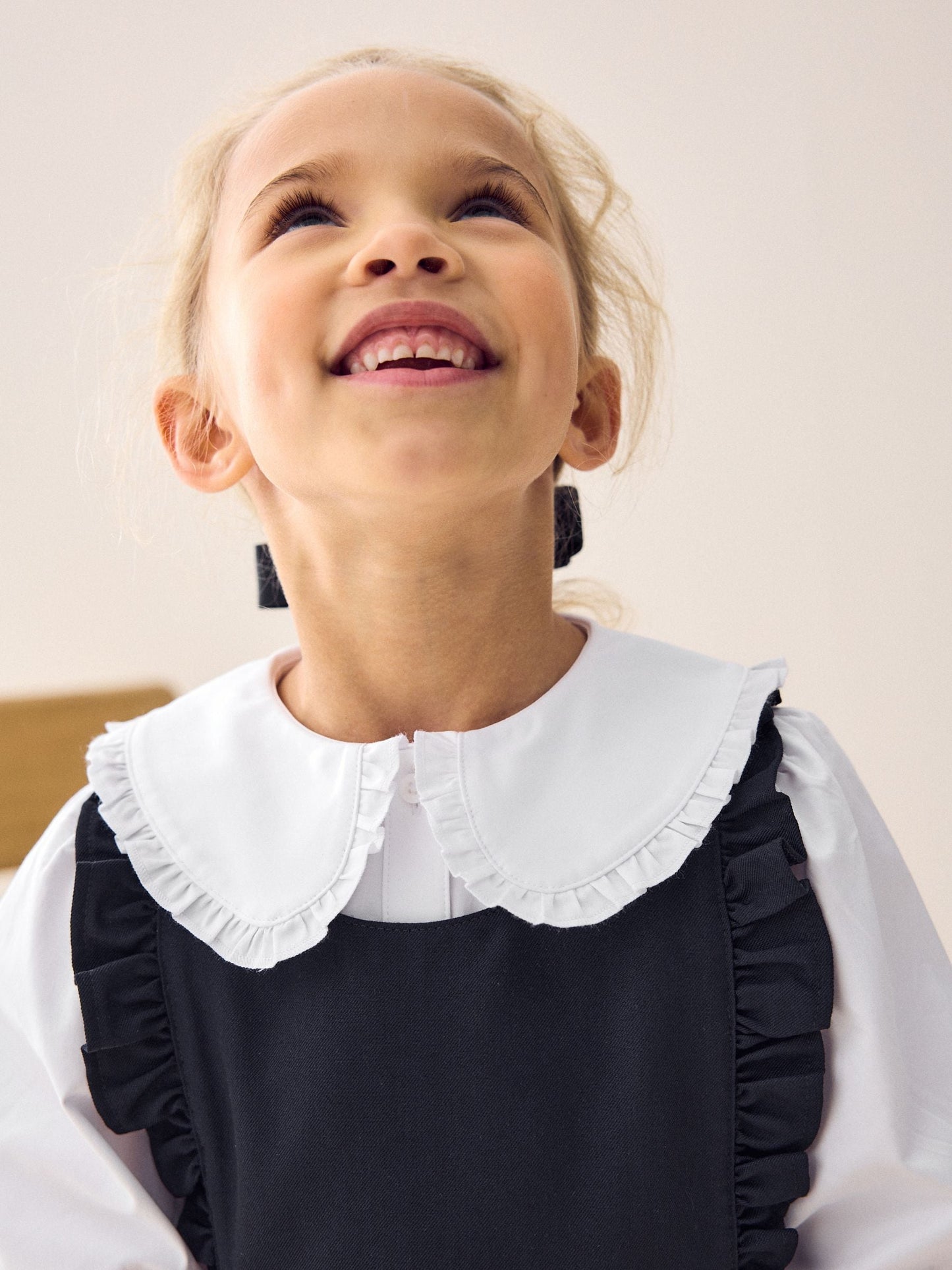 Navy Blue Ruffle Detail Pinafore School Dress (3-14yrs) image 4