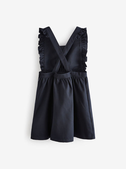 Navy Blue Ruffle Detail Pinafore School Dress (3-14yrs) image 6