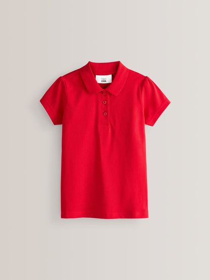 Dsiney Kidz - Red Regular Fit Girls 2 Pack Cotton Short Sleeve Polo Shirts (3-16yrs) image 7