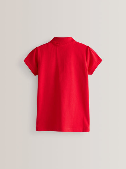 Dsiney Kidz - Red Regular Fit Girls 2 Pack Cotton Short Sleeve Polo Shirts (3-16yrs) image 8