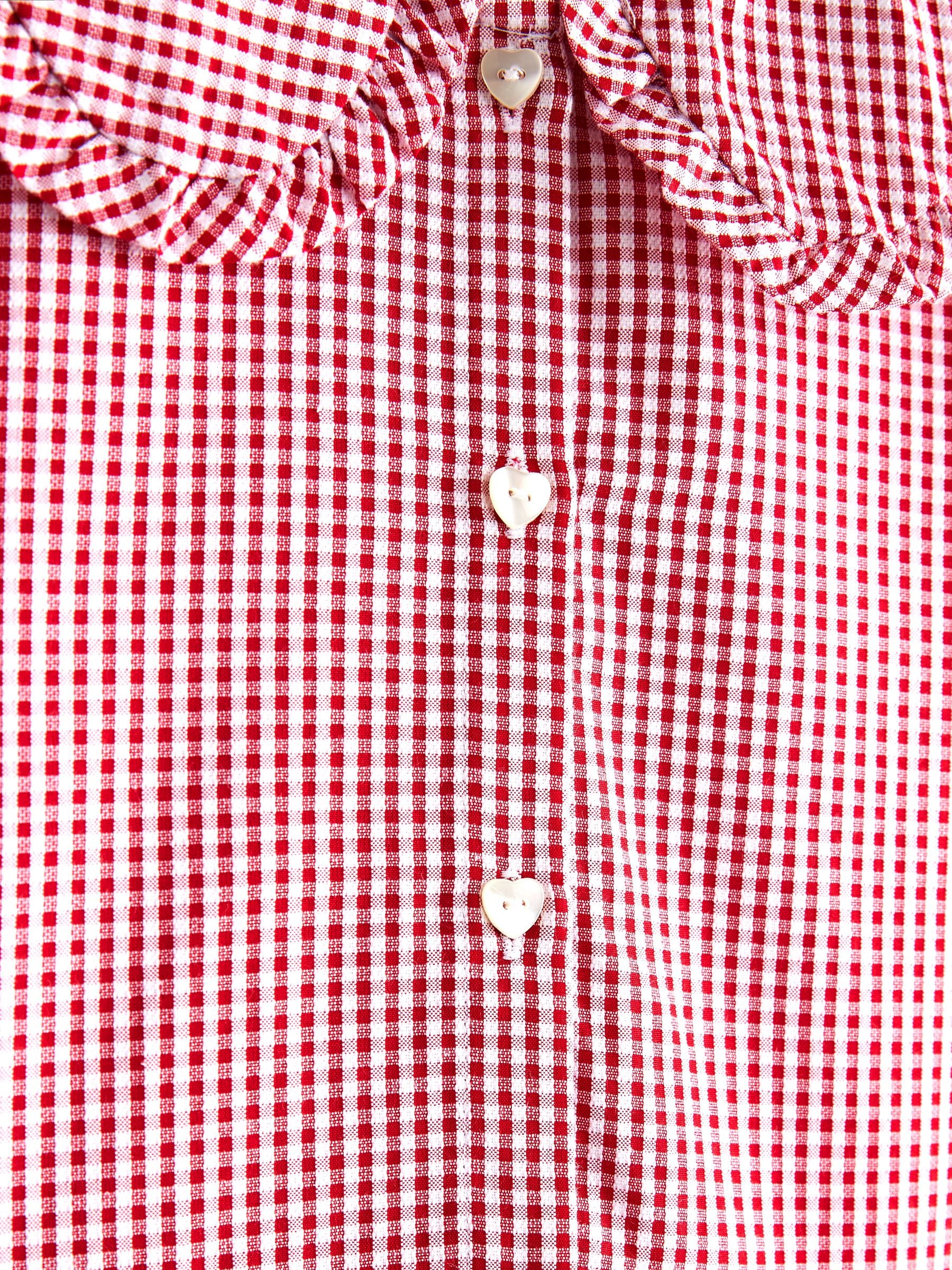 Red Cotton Rich School Gingham Tiered Pretty Collar Dress (3-14yrs) image 7