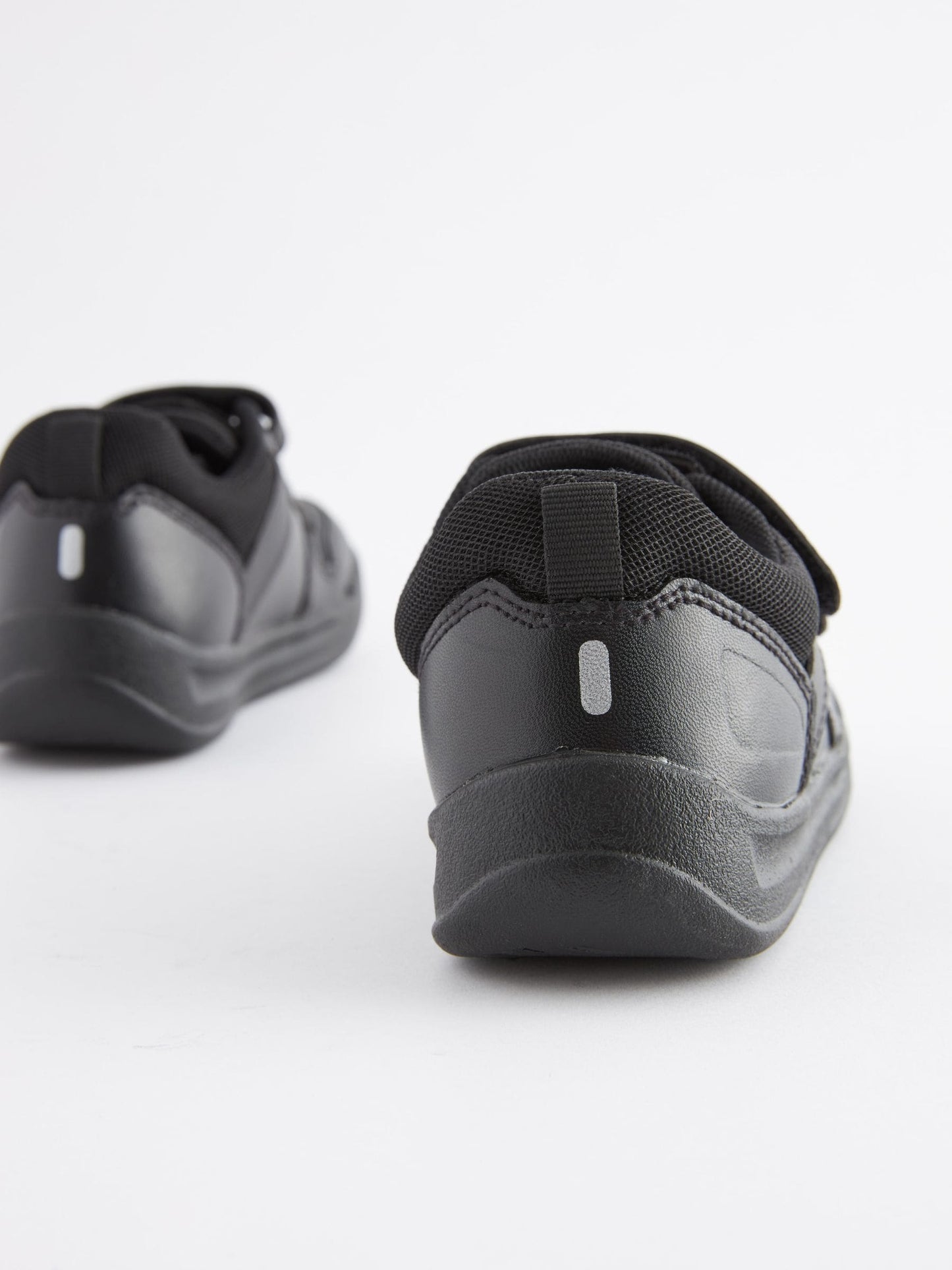 Black Standard Fit (F) Double Strap Touch Fastening School Trainers image 8