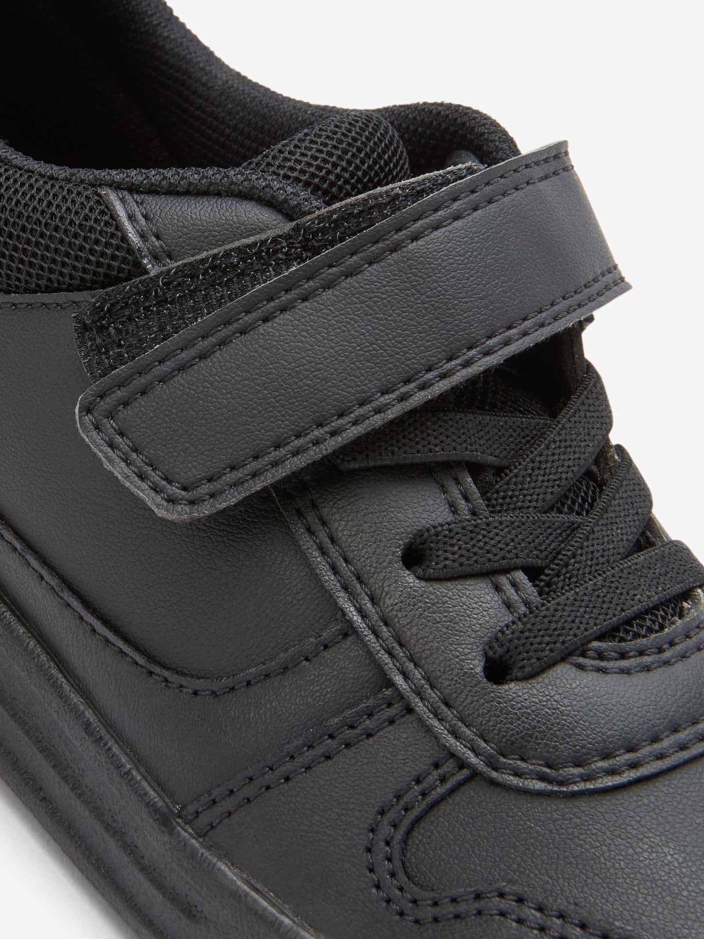 Black Standard Fit (F) Elastic Lace School Trainers image 10