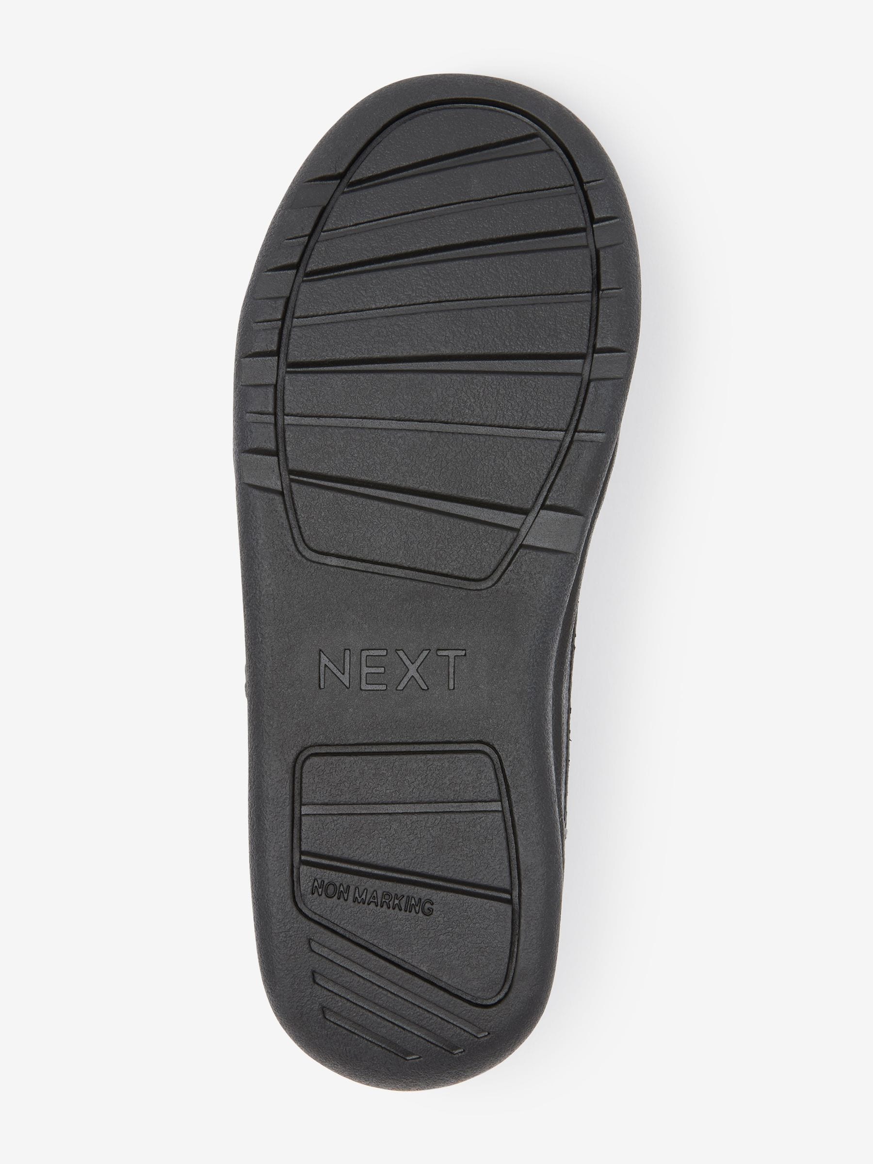 Black Standard Fit (F) Elastic Lace School Trainers image 6