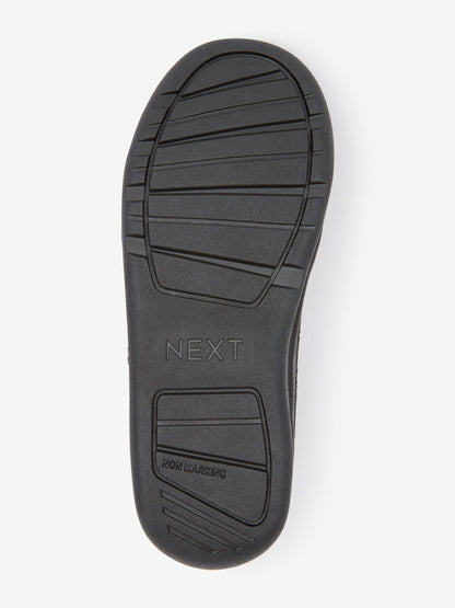 Black Standard Fit (F) Elastic Lace School Trainers image 6