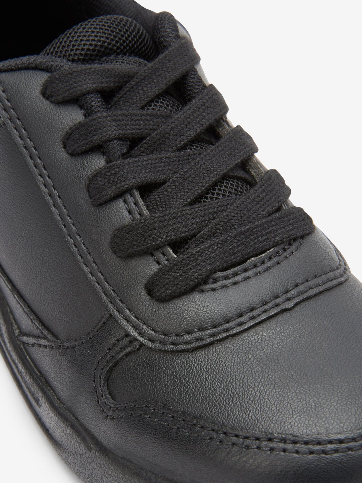 Black Standard Fit (F) Lace-Up School Trainers image 10
