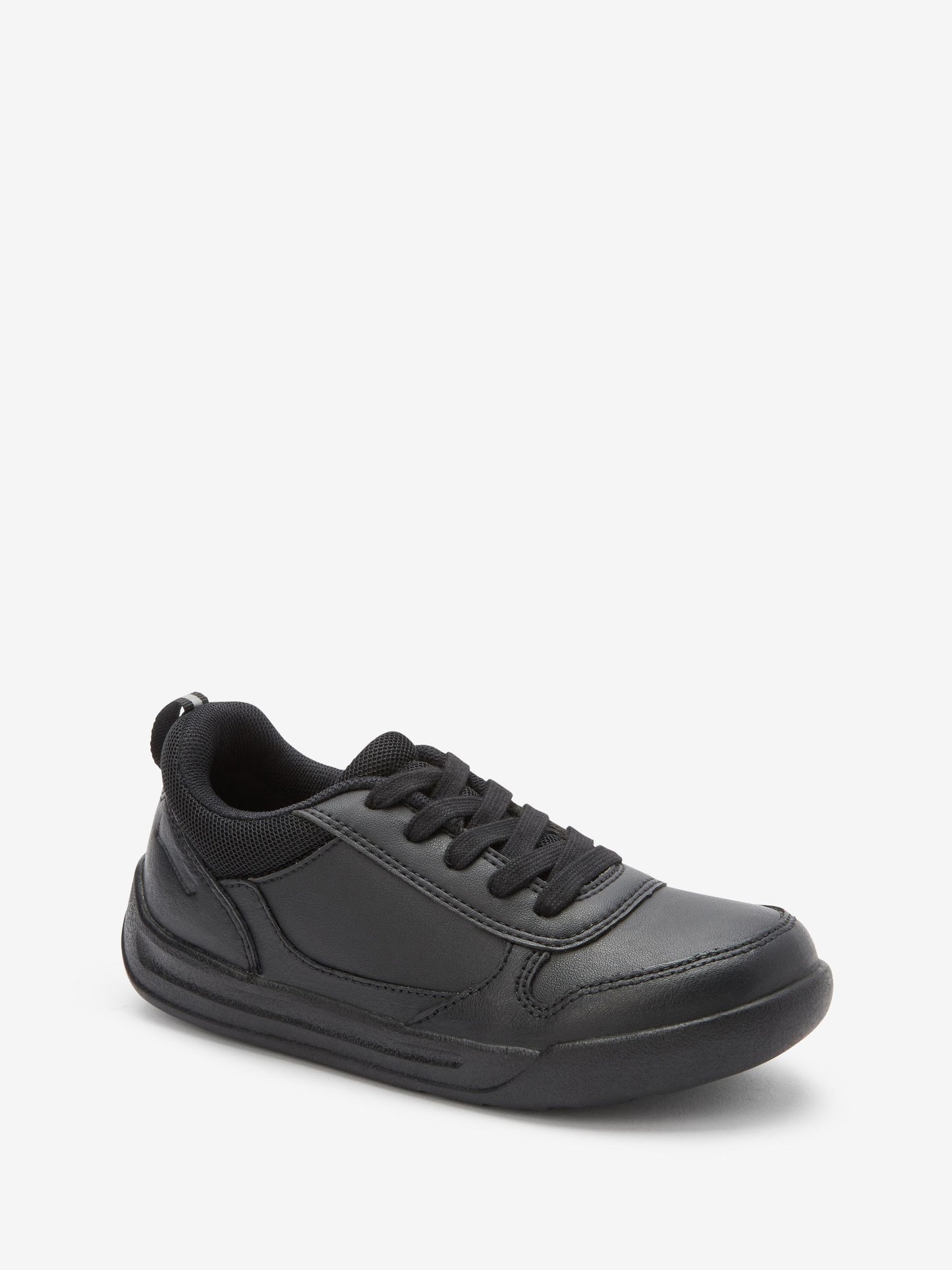 Black Standard Fit (F) Lace-Up School Trainers image 3