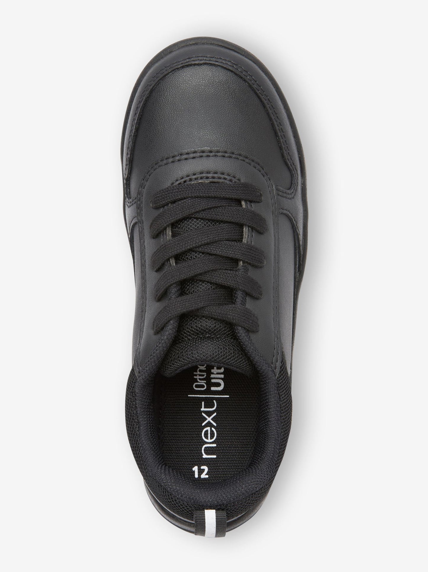 Black Standard Fit (F) Lace-Up School Trainers image 5