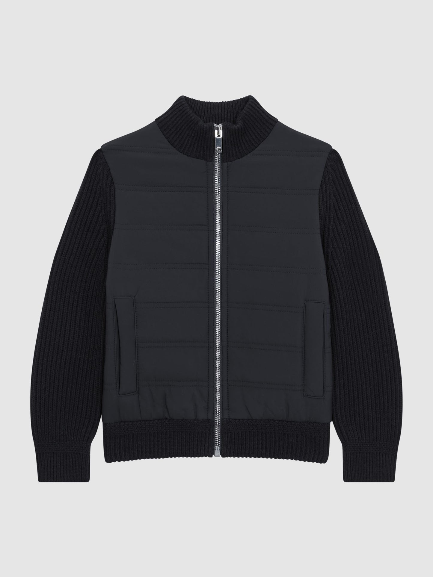 Dsiney Kidz - Reiss Navy Trainer Junior Hybrid Zip Through Quilted Jacket image 2