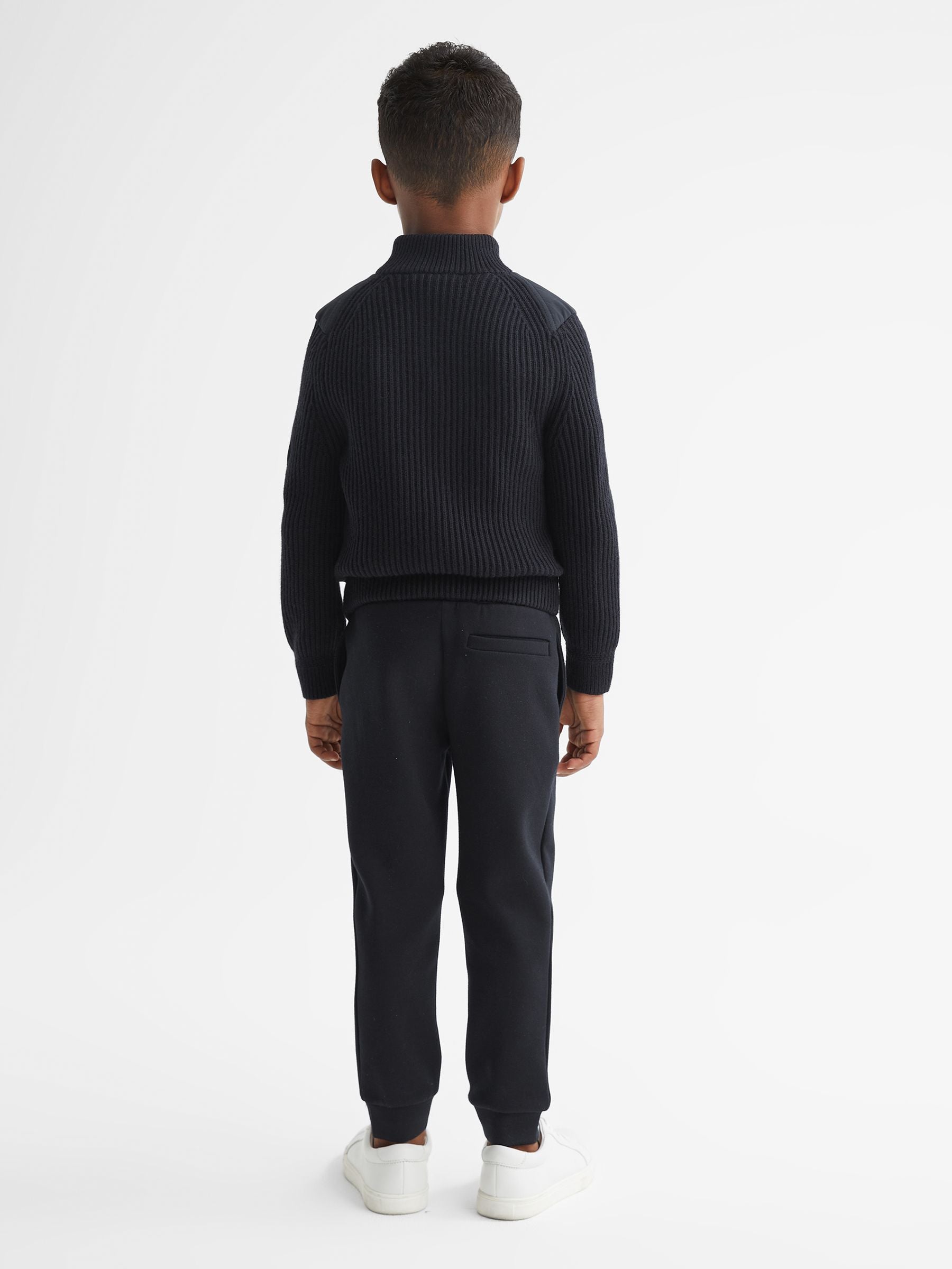 Dsiney Kidz - Reiss Navy Trainer Junior Hybrid Zip Through Quilted Jacket image 5