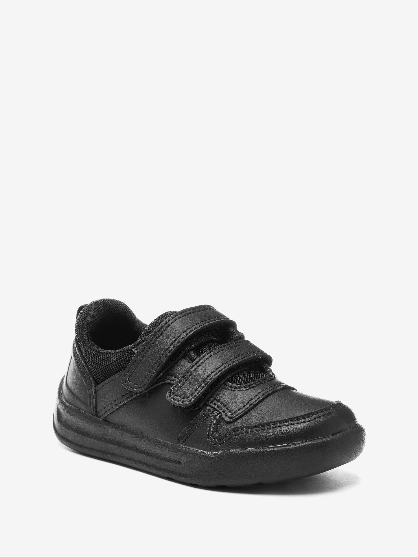 Black Wide Fit (G) Double Strap Touch Fastening School Trainers image 3