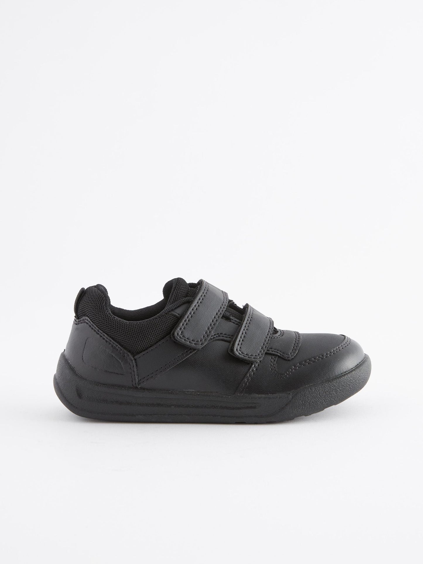 Black Wide Fit (G) Double Strap Touch Fastening School Trainers image 4