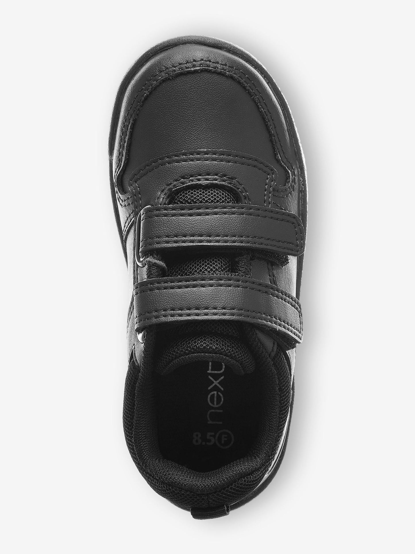 Black Wide Fit (G) Double Strap Touch Fastening School Trainers image 6