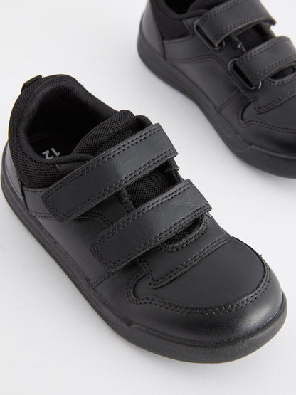 Black Wide Fit (G) Double Strap Touch Fastening School Trainers image 8