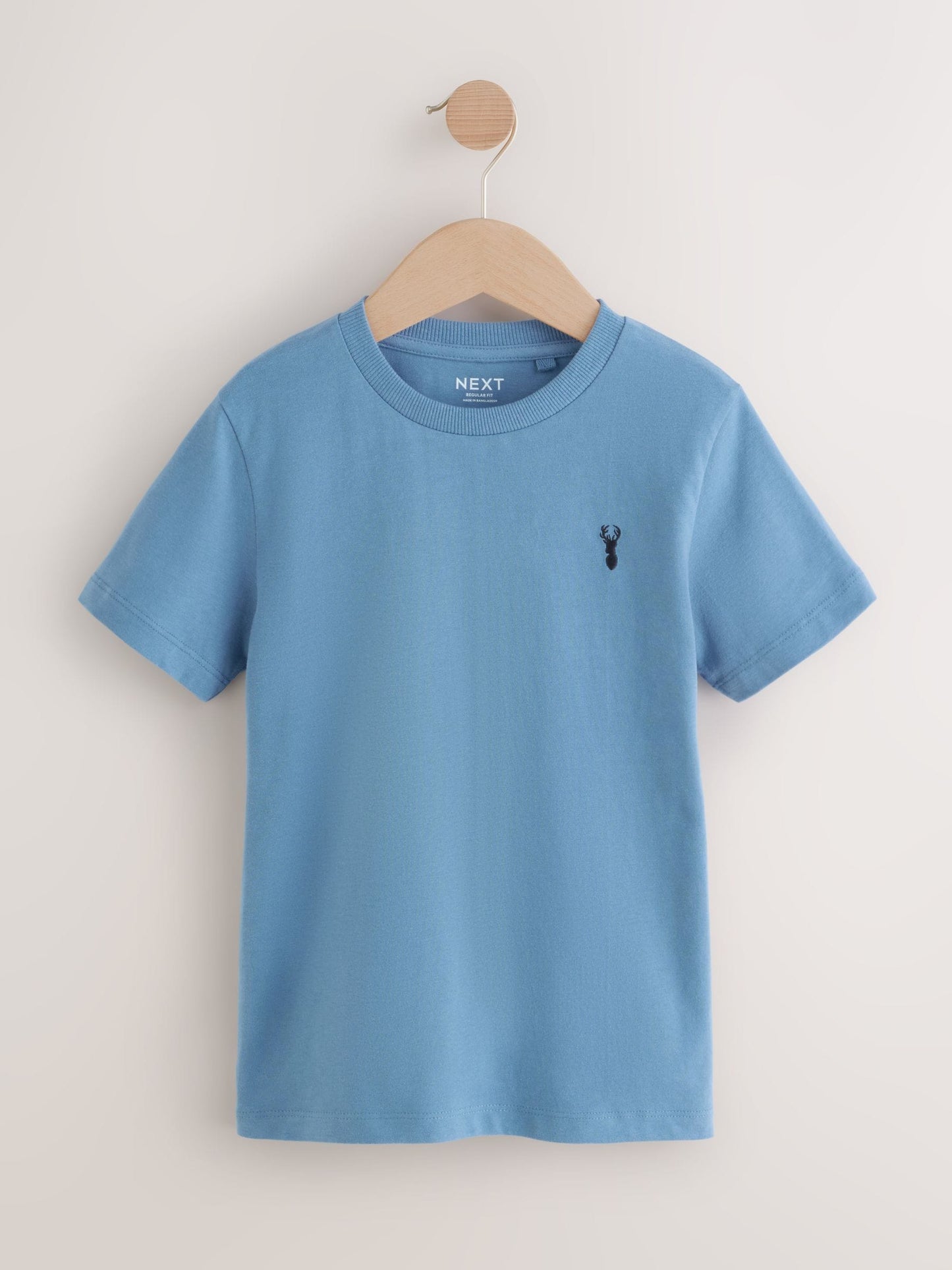 Dsiney Kidz - Mineral Green/Blue Short Sleeve Stag Embroidered T-Shirts 4 Pack (3-16yrs) image 2