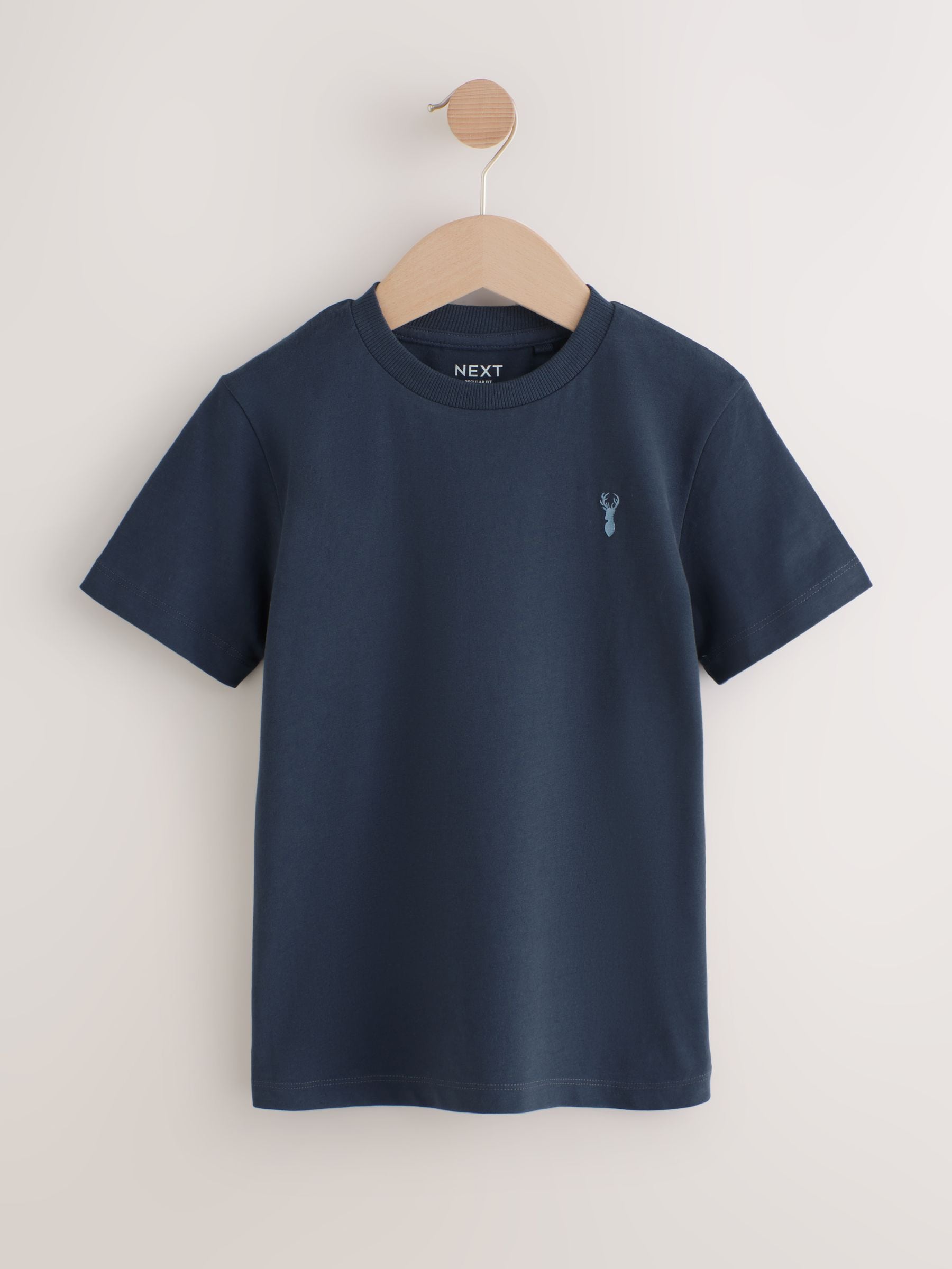 Dsiney Kidz - Mineral Green/Blue Short Sleeve Stag Embroidered T-Shirts 4 Pack (3-16yrs) image 4