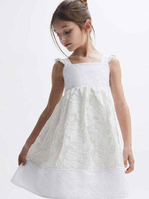 Dsiney Kidz - Reiss White Abby 4-9 yrs Lace Detail Bow Back Dress image 1