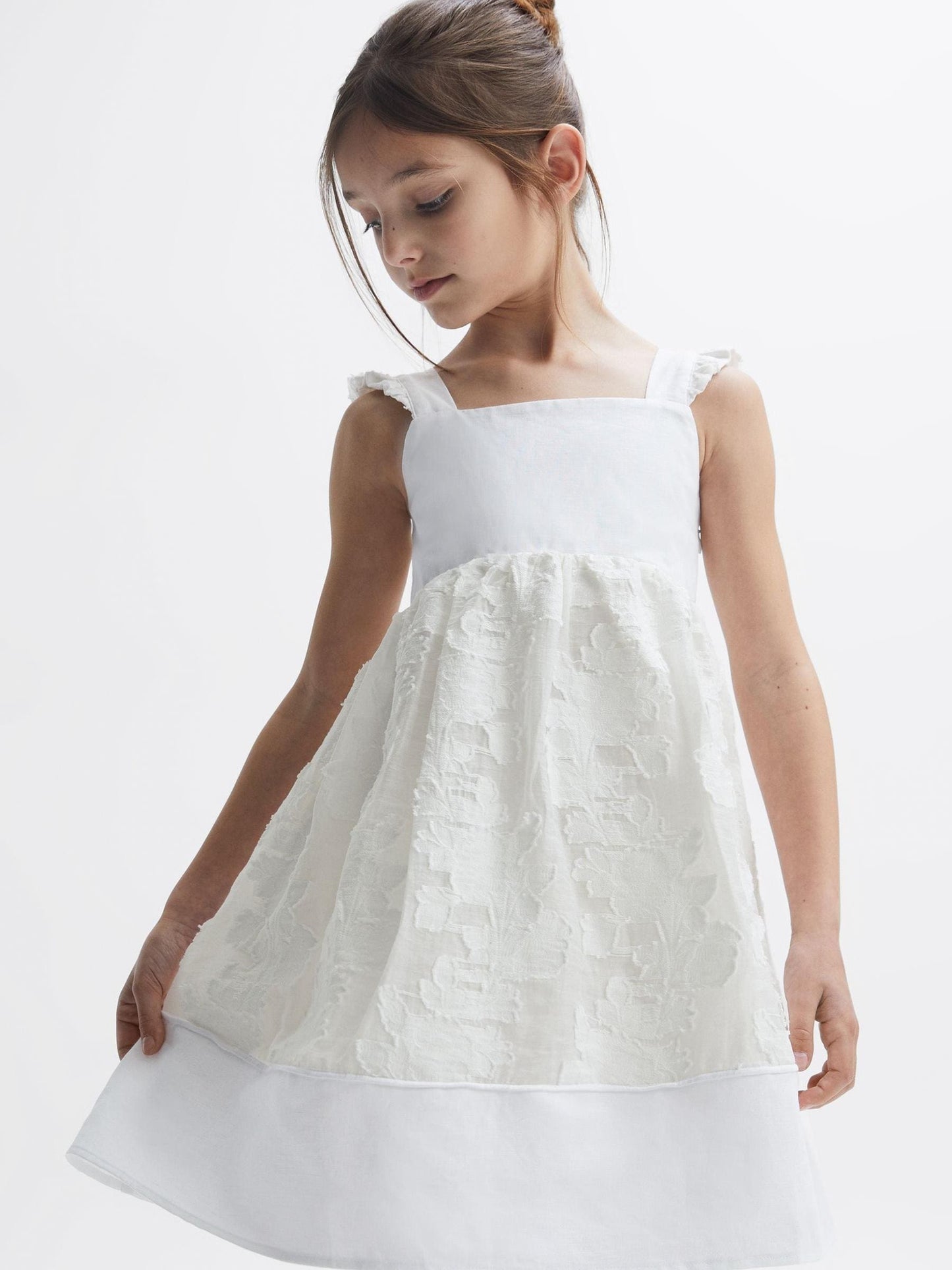 Dsiney Kidz - Reiss White Abby 4-9 yrs Lace Detail Bow Back Dress image 1