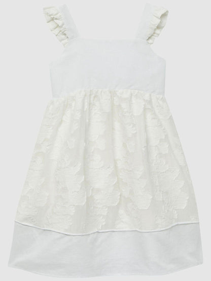 Dsiney Kidz - Reiss White Abby 4-9 yrs Lace Detail Bow Back Dress image 2
