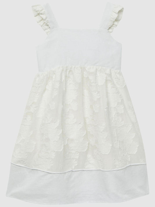 Dsiney Kidz - Reiss White Abby 4-9 yrs Lace Detail Bow Back Dress image 2