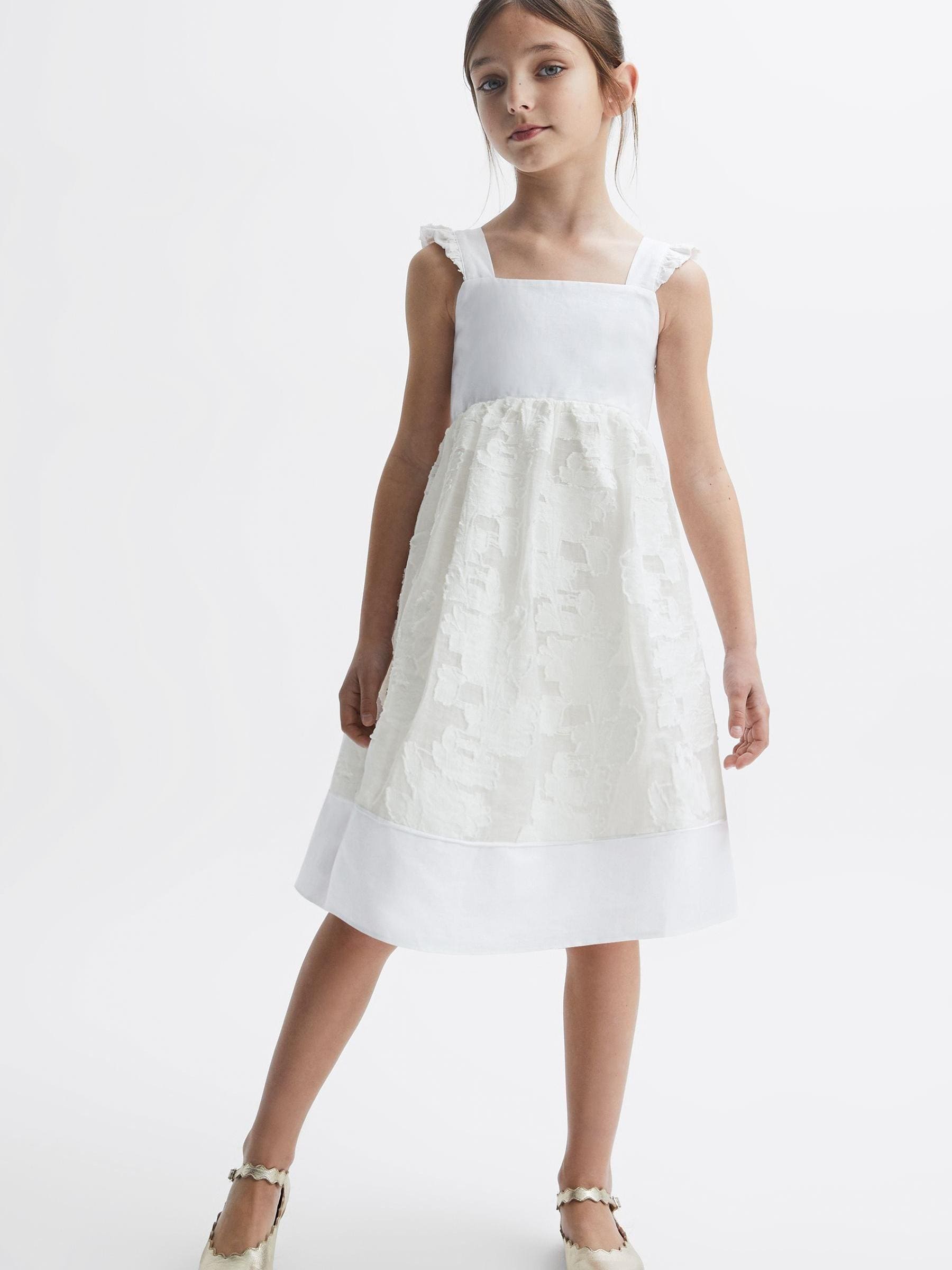 Dsiney Kidz - Reiss White Abby 4-9 yrs Lace Detail Bow Back Dress image 3