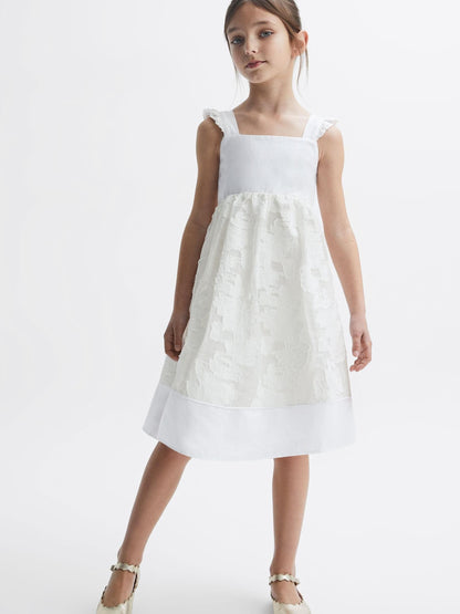 Dsiney Kidz - Reiss White Abby 4-9 yrs Lace Detail Bow Back Dress image 3