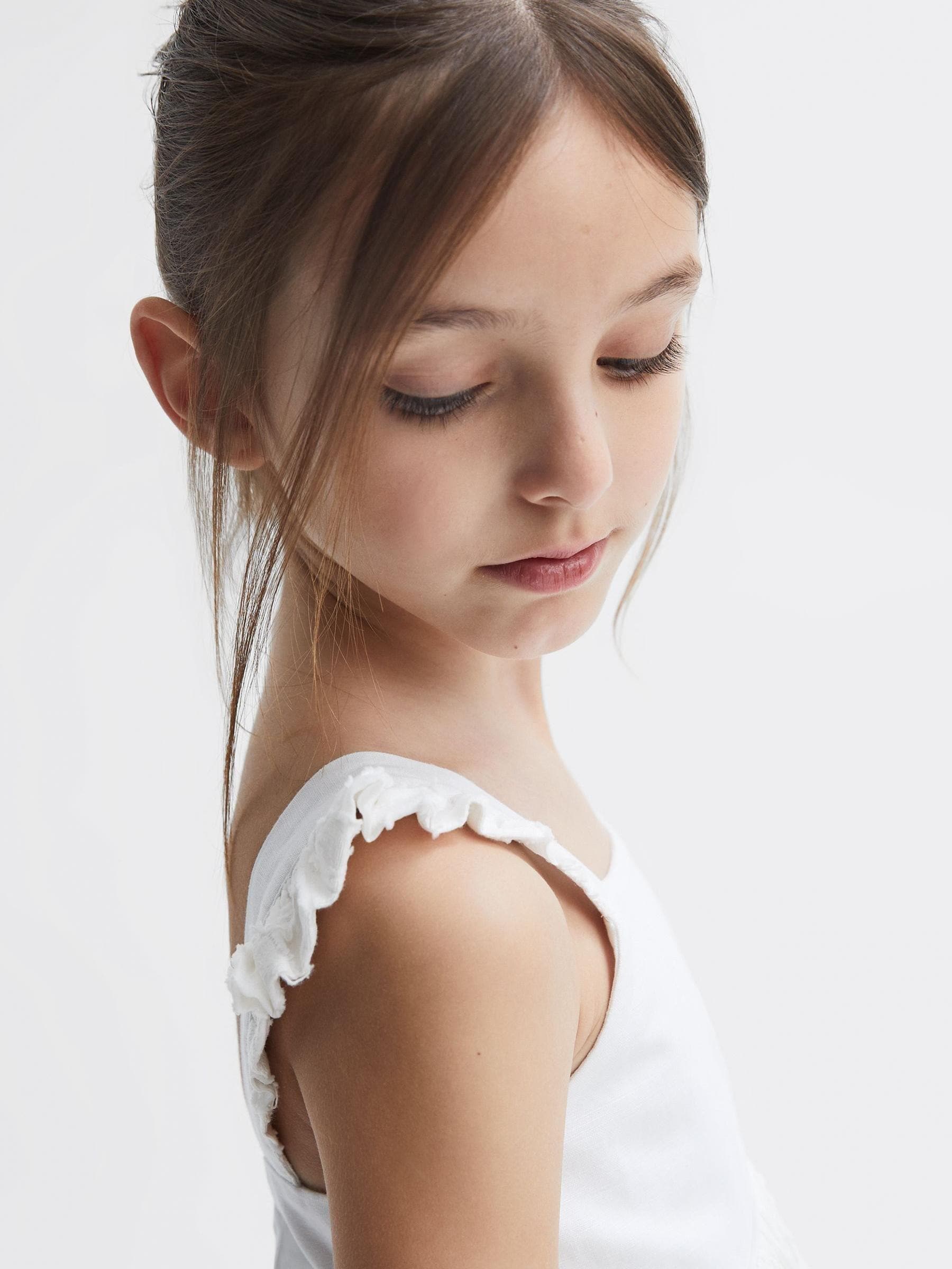 Dsiney Kidz - Reiss White Abby 4-9 yrs Lace Detail Bow Back Dress image 4