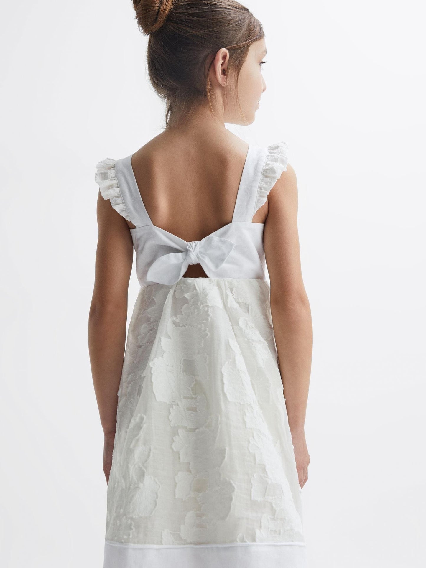 Dsiney Kidz - Reiss White Abby 4-9 yrs Lace Detail Bow Back Dress image 5