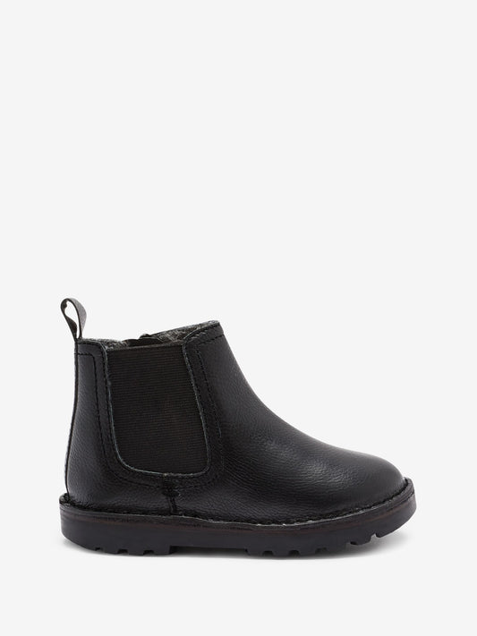 Black Standard Fit (F) Warm Lined Leather Chelsea Boots image 1