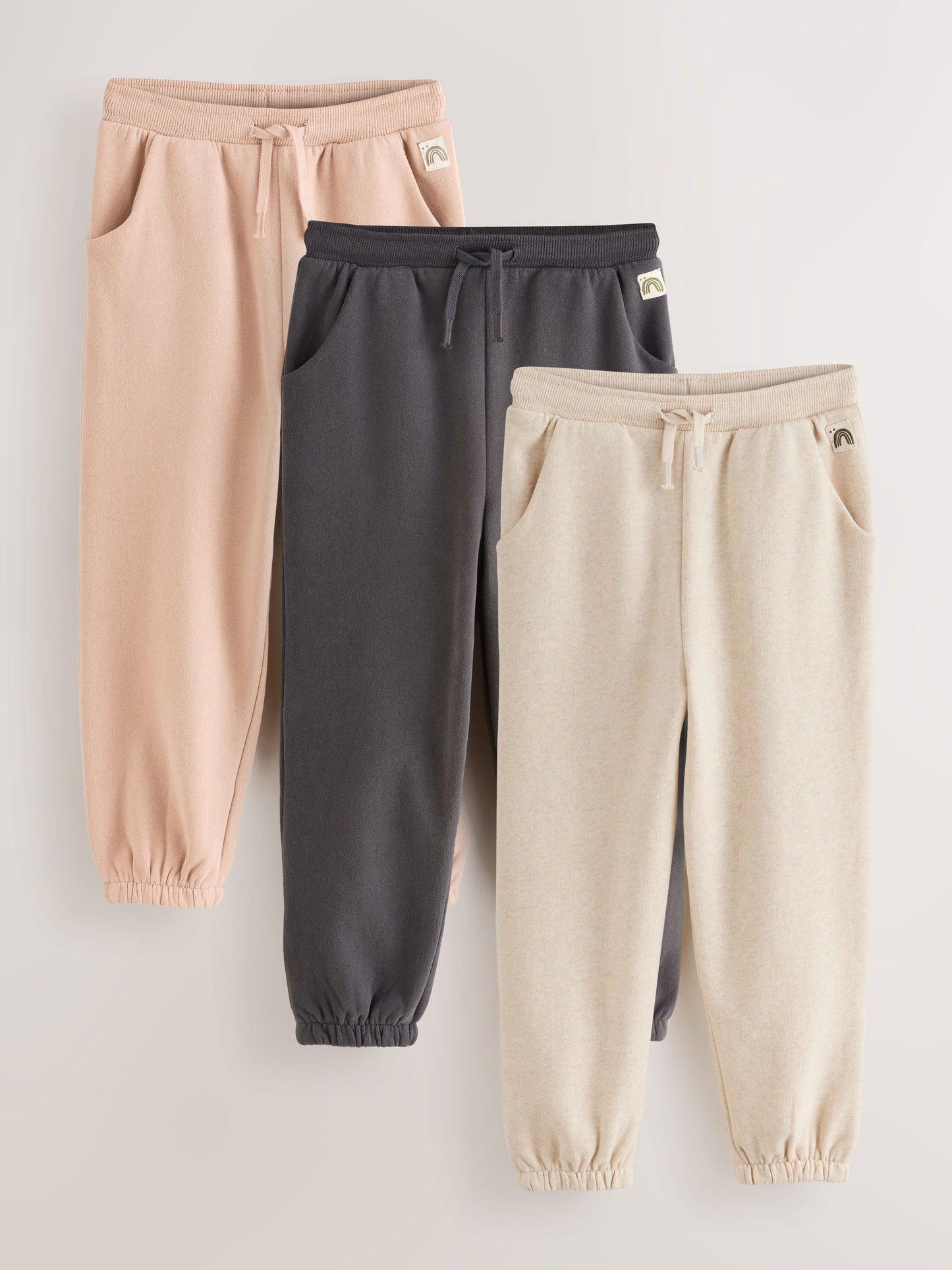 Charcoal/Cream/Tan 3 Pack Joggers Set (3mths-7yrs) image 1