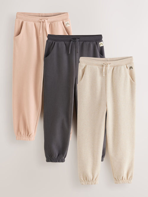 Charcoal/Cream/Tan 3 Pack Joggers Set (3mths-7yrs) image 1