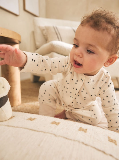 Monochrome Waffle Baby Sleepsuits 3 Pack Immediate